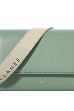 DIVARA Sage Green Crossbody Bag with Wide Logo Strap