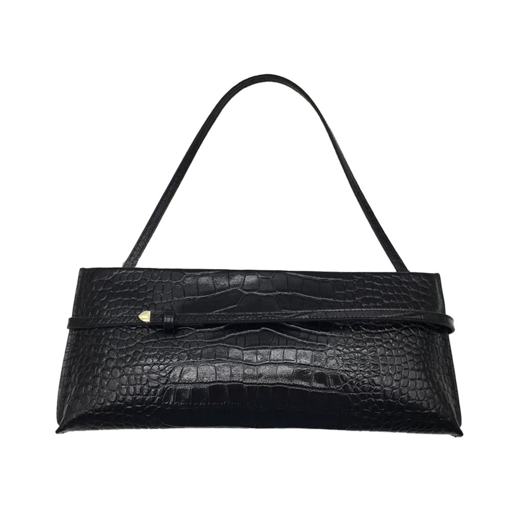 MILARA Croc-Embossed Sleek Shoulder Bag by MCLANEE