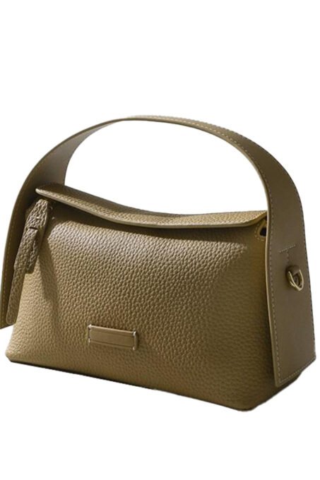 NUVANA Pebbled Leather Top Shoulder Bag by MCLANEE