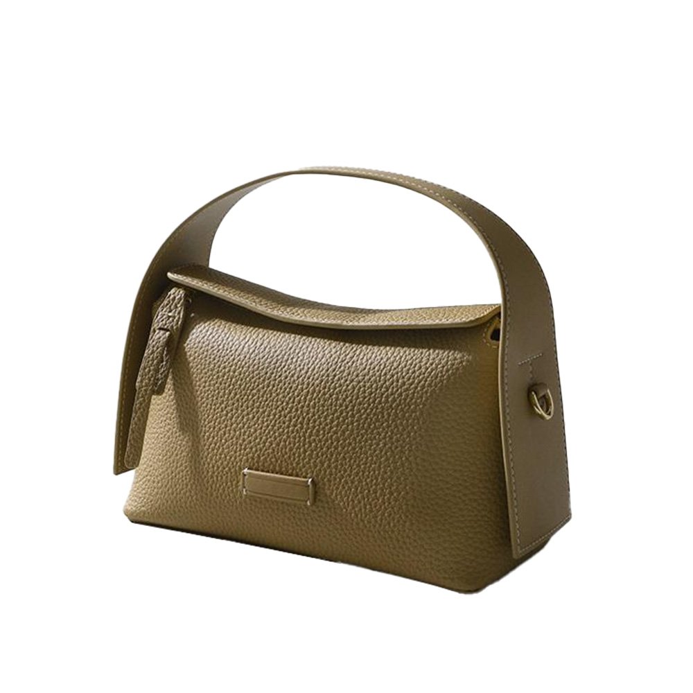 NUVANA Pebbled Leather Top Shoulder Bag by MCLANEE
