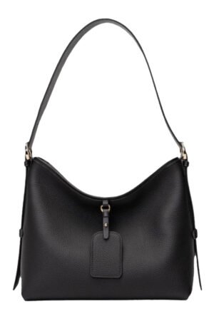 ORAYA Classic Slouch Hobo in Black Pebbled Vegan Leather